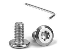 Tunejoy Vis à Tête Plate Torx M6 x 12 mm Vis à Six Pans Creux en Acier Inoxydable A2 V2A Boulons de Meubles Hexagonale avec Clé T30 Filetage Complet 20 Pièces