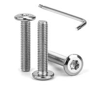 Tunejoy Vis à Tête Plate Torx M6 x 30 mm Vis à Six Pans Creux en Acier Inoxydable A2 V2A Boulons de Meubles Hexagonale avec Clé T30 Filetage Complet 30 Pièces