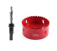 TUNEZ Scie Cloche M42 Bi-Métal Set de Fraises Trépans avec Arbre Hexagonal et Forets de Centrage pour Métal Kit de Scie Cloche pour Bois Plaque Métal de Plâtre Fer Tôle Tube Plastique (85 mm)