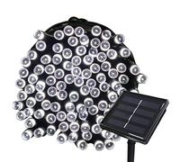 Tuokay Guirlande Solaire 200LED 8 Jeux de Lumière Guirlande Lumineuse Blanc | Étanche IP65, 22 mètres de longueur, Idéal pour la Décoration de Jardin Gazebo Patio Cour Clôture Extérieur