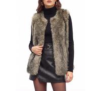 Tuopuda Gilet Sans Manche Femme Gilets en Polaire Léger Élégant Manteaux Sans Manches Doux Moelleux Waistcoat Casual en Fausse Fourrure Veste Ouvert Sur Le Devant