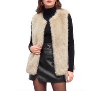 Tuopuda Gilet Sans Manche Femme Gilets en Polaire Léger Élégant Manteaux Sans Manches Doux Moelleux Waistcoat Casual en Fausse Fourrure Veste Ouvert Sur Le Devant