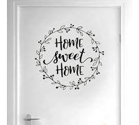 TUOQIANNAN Sticker Mural Amovible Home Sweet Home Décoration Porte Murale Verre Mural Sticker Mural Vinyle Noir 62x57cm