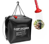 Tuoservo Sac de douche solaire à eau chaude, 40 L, portable, imperméable, revêtement en PVC, design moderne, idéal pour le camping, la randonnée, les voyages, les festivals, les activités de plein air
