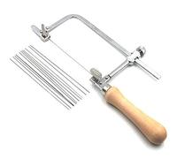Tuoservo Scie professionnelle réglable, cadre de scie de bijoutier, manche en bois, lame en métal, 12 dents