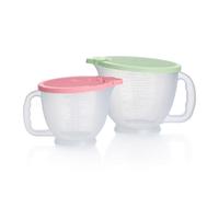 Tupperware Classic Mix-N-Store Lot de 2 bols et 2 couvercles Vert menthe et rose bonbon Passe au lave-vaisselle et sans BPA