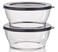 Tupperware Clearly Elegant Lot de 2 bols Noir 990 ml
