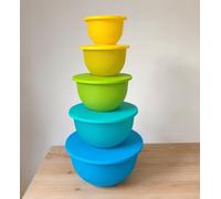 TUPPERWARE : Ensemble de récipients "Junge Welle" comprenant : 7,5 litres + 4,3 litres + 2,5 litres + 1,3 litre + 500 ml