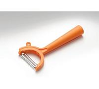Tupperware Éplucheur Twist 15,5 cm - Lame Réversible Lisse et Dentelée | Économe 2 en 1 pour Fruits et Légumes, Mécanisme Pivotant, Ergot Retire-Yeux, Prise Gaucher et Droitier, Acier Inoxydable
