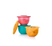 Tupperware Mini Impressions Lot de 3 bols Rouge/vert papaye 2,25 tasses