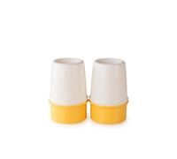 Tupperware Set 2 Coquetiers Petit-Déjeuner - Œuf à la Coque Maintenu au Chaud - Couvercle Intégré Retournable - Idéal Brunch et Table de Pâques en Famille - Blanc Cassé