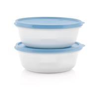 Tupperware Set de 2 Raviers 630 ml Hermétiques et Étanches | Bols Ronds Empilables pour Frigo et Transport des Repas, Fenêtre de Visualisation, Lave-Vaisselle