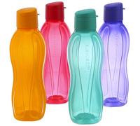 Tupperware Tupper Ware Lot de 4 bouteilles d'eau à couvercle rabattable en plastique Multicolore 750 ml