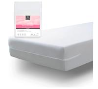 Tural Housse de Matelas 100x190/200cm Toucher de Soie Tissu Éponge Microfibre Certifié Oeko-TEX Bonnet 30 Blanc