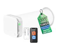 Turbionaire Trend HRV 150 WMW Unite de VMC Décentralisée à flux alternatif, WiFi, Récupérateur de Chaleur, Capteur d'Humidité, Télécommande, 8 Vitesses, 158 mm, Blanc, Silencieuse, Garantie 3 ans