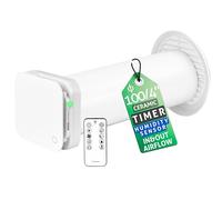 Turbionaire Trend HRV Unite de VMC Décentralisée à flux alternatif, Récupérateur de Chaleur Céramique, Capteur d'Humidité, Télécommande, Minuterie, 8 Vitesses, 100 mm, Silencieuse, Garantie 3 ans
