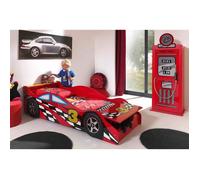 TURBO - Lit Voiture 70x140cm Formule 1 + Armoire 1 Porte