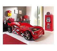 TURBO - Lit Voiture de Course 90x200cm + Armoire 1 Porte -