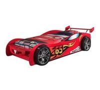 TURBO - Lit Voiture Racing 90x200cm Rouge Motifs Flammes - Altobuy Rouge G