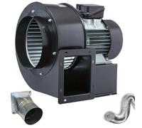 Turbo Ventilateur Centrifuge Radial 1800m3/h 230V Bride + Tube Flexible d'extraction d'air Radial Centrifuge Ventilateur Centrifuge
