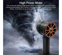 Turbo-ventilateur portatif avec poussée de 2200g, moteur sans balais de 64mm, ventilateur de jet portatif à haute puissance pour le nettoyage de la voiture et le dépoussiérage du tableau de bord