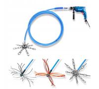 Turbospiner Kit de Ramonage sur Perceuse 8m - Ramonage Cheminée Rotatif | avec Hérisson 8 Chaînes, Flexible 10mm, Brosse de Ramonage pour Conduit, Tubage, Suie, Furet Flexible Maison