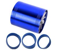 Turbulateur d'air de voiture en aluminium double ventilateur économiseur | Moteur automobile de rechange universel pour économiseur de gaz et d'admission d'air - Turbine à double ventilateur - Bleu