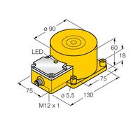 Turck 1515510 - NI100U-K90SR-VN4X2-H1141, capteur inductif uprox