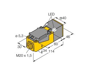 Turck 4280800 - NI40U-CP40-FDZ30X2, Détecteur inductif uprox® à distance de détection augmentée