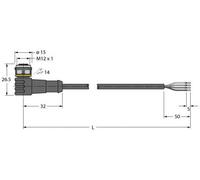 Turck 6625517 Câble de raccordement M12 10 m Nombre de pôles: 4 1 pc(s) Piece