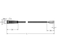 Turck 6625553 Câble de raccordement M8 2 m Nombre de pôles: 4 1 pc(s)