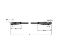 turck turck Câble actionneur et capteur PKG4M-2-PSG4M/TXL PUR 2 m noir Quantité:1