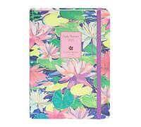 Turnowsky Mini Agenda 2025 12 mois avec élastique et marque-page pour travail et université, 352 pages imprimées en couleur, format 11 x 15,3 h, nénuphars