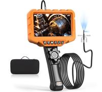 TURNRISE Double Lentilles Camera Endoscopique 210° Rotation Endoscope 1,6M Endoscope Camera 7 Pouces 1080P HD Caméra Endoscopique IP67 Caméra Canalisation 6,5mm Inspection avec Carte 32 Go