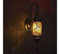 Turque marocaine de style Tiffany Applique murale Lampe Vintage Lampe Antique avec mosaïque Lanterne, base Bronze, Wall Light,I