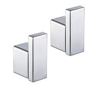 TURS Serviette/Robe Crochets Vêtements Crochet pour Salle de Bains Cuisine Garage Heavy Duty Élégant Hôtel SUS 304 Stainless Steel Wall Mount 2 Pack, Finition Brillante Polie, N1001P
