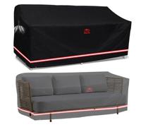 Turtle Life Housse de Canapé de Jardin Imperméable 3-4 Places, Housse Banc Extérieur Protection UV, Noir 264x102x89cm