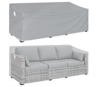 Turtle Life Housse de canapé de jardin, terrasse, extérieur, robuste, durable, résistante aux UV et à l'eau, anti-décoloration, avec aérations, gris, 264 x 102 x 89 cm
