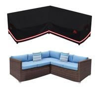 Turtle Life Housse de canapé de jardin V-Form, canapé d'extérieur, imperméable pour salon d'angle, noir, 228 cm x 86 cm x 86 cm