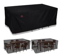 Turtle Life Housse de protection pour meubles de jardin - Rectangulaire - Imperméable - Coupe-vent - Avec fentes d'aération - Noir - 183/213 x 122 x 74 cm