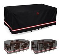 Turtle Life Housse de protection pour meubles de jardin - Rectangulaire - Imperméable - Coupe-vent - Oxford - Avec fentes d'aération - Noir - 230 x 165 x 85 cm