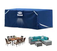 Turtle Life Housse Salon de Jardin,150 x 90 x 70cm,Housse Table De Jardin Avec éVent D’Air,Tissu régénéré certifié GRS 300D,imperméable, Coupe-Vent, Anti-UV, Indéchirable