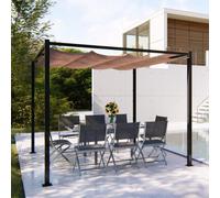 Tusa pergola autoportante 3 x 3 m en acier avec toile taupe