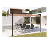 Tusa pergola autoportante 3 x 4m avec toile en polyester taupe