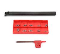 Tusent d'outils de fente de tour S12M - SDUCR07 | 10 pièces DCMT0702 Inserts et n carbure | Haute résistance à la préhension pour la rotation CNC en fonte/acier