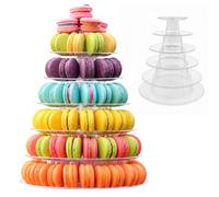 Tutamaz Tour ronde pour macarons, présentoir à cupcakes, présentoir à | Support à gâteau transparent pour dessert, pâtisserie, muffins, mariage, anniversaire, fête à thème, fête prénatale