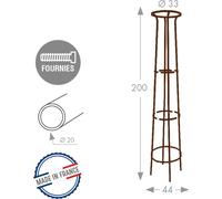 Tuteur colonne fer vieilli - 44x200 cm - Acier époxy