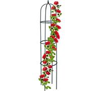 Tuteur en forme d'obélisque Relaxdays, hauteur 188 cm, tuteur pour plantes grimpantes, en métal, autoportant, tour à roses, vert foncé