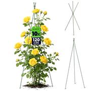 Tuteur KADAX pour plantes, 120 cm, lot de 10, tuteur en métal pour tomates avec revêtement en plastique, tuteur en forme de tour pour tomates, rosiers et plantes grimpantes, tuteur pour tomates