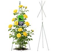 Tuteur KADAX pour plantes, 120 cm, lot de 3, tuteur en métal pour tomates avec revêtement en plastique, tuteur en forme de tour pour tomates, rosiers et plantes grimpantes, tuteur pour tomates